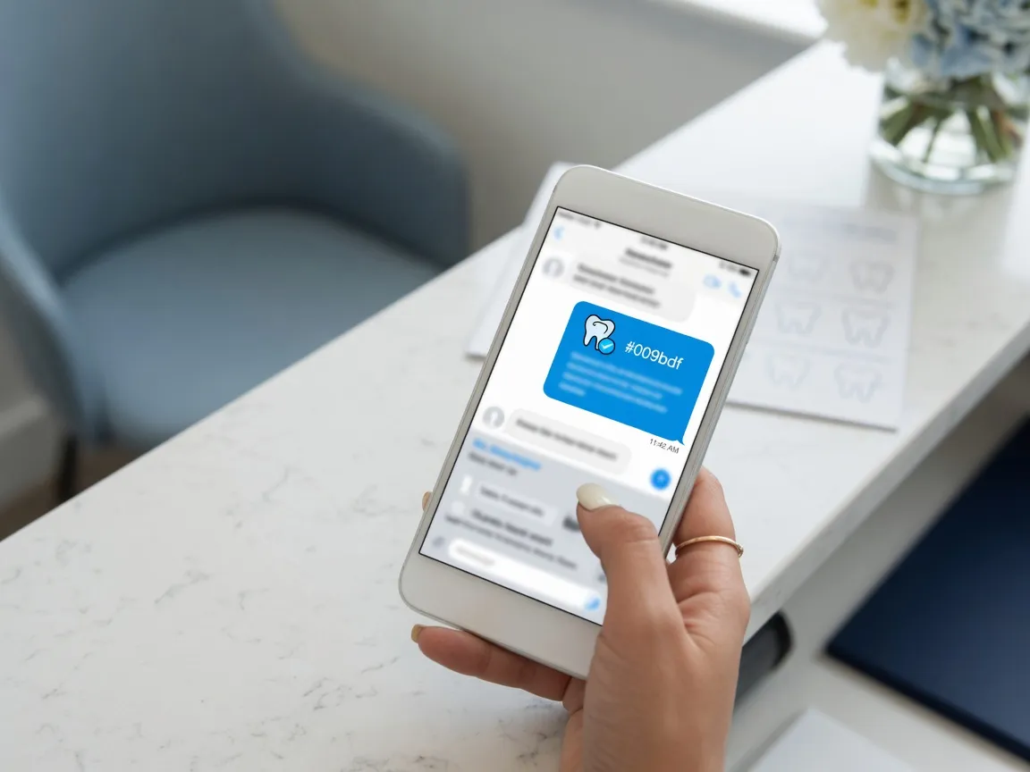 Patient receiving an appointment reminder text on a phone