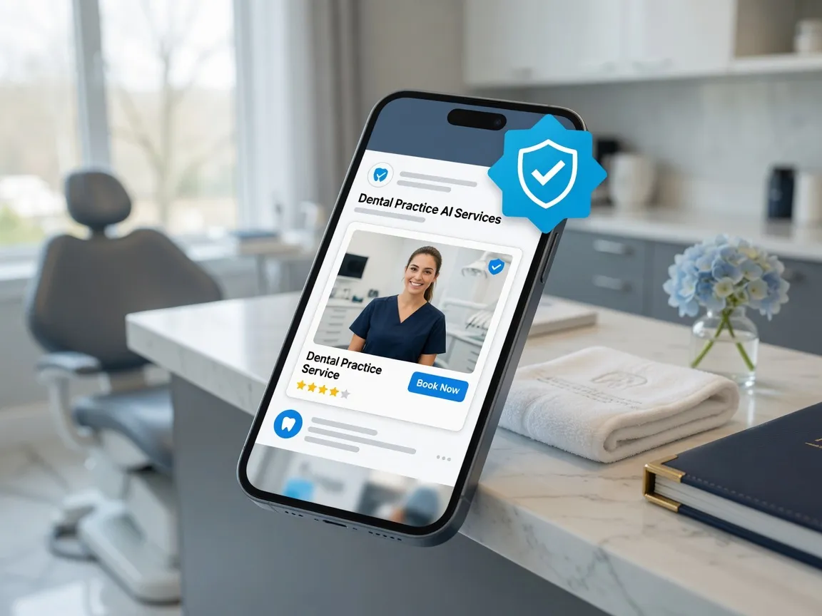 Local Services Ad with a verification badge on a phone