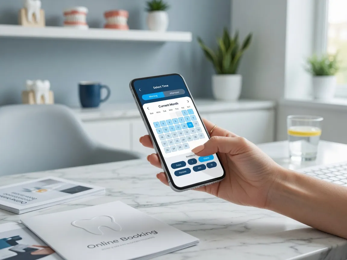 Patient choosing an appointment time on a dental website