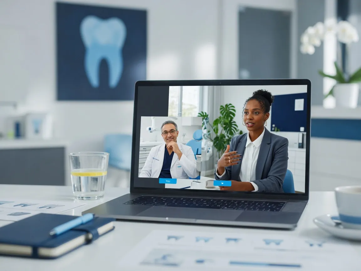 ChewSEO specialist on a video call with a dentist